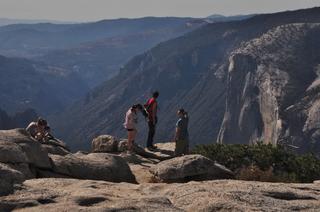 From the top of Sentinel Dome one has a 360-degree view of the surrounding mountains and Yosemite park. Sentinel Dome can be reached from the Glacier Point Trail. The next several shots were taken from the top of Sentinel Dome.